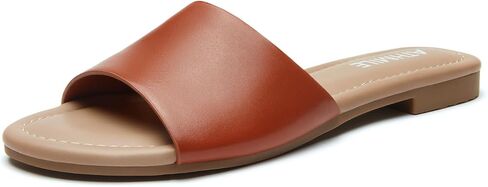 ATHMILE Womens Sandals One Band Slip-on Open Toe Flats Summer Dress Slides Sandals for Casual Party Wedding Beach in Kuwait