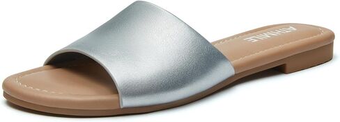 ATHMILE Womens Sandals One Band Slip-on Open Toe Flats Summer Dress Slides Sandals for Casual Party Wedding Beach in Kuwait