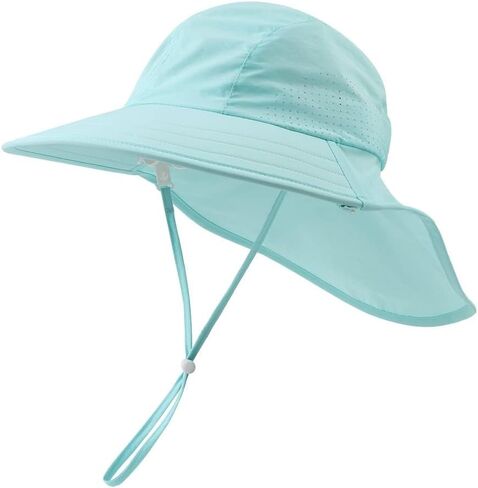 قبعة صيفية للأطفال الصغار مع غطاء للرقبة مقاومة للماء للأطفال، قبعة سباحة للأطفال للحماية من الأشعة فوق البنفسجية، قبعات للشاطئ للأولاد والبنات in Kuwait