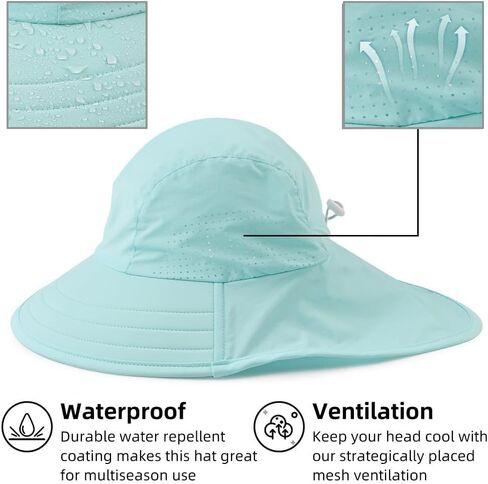 قبعة صيفية للأطفال الصغار مع غطاء للرقبة مقاومة للماء للأطفال، قبعة سباحة للأطفال للحماية من الأشعة فوق البنفسجية، قبعات للشاطئ للأولاد والبنات in Kuwait