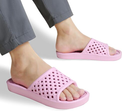 clootess Shower Shoes Slide for Men and Women Holes Bath Slipper Bathroom Sandal Pool Gym College Dorm Non-Slip in Kuwait