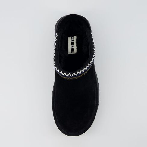 CUSHIONAIRE Women’s Kabuki Genuine Suede Platform Mule Slippers with Memory Foam, Indoor/Outdoor, Wide Widths Available in Saudi Arabia