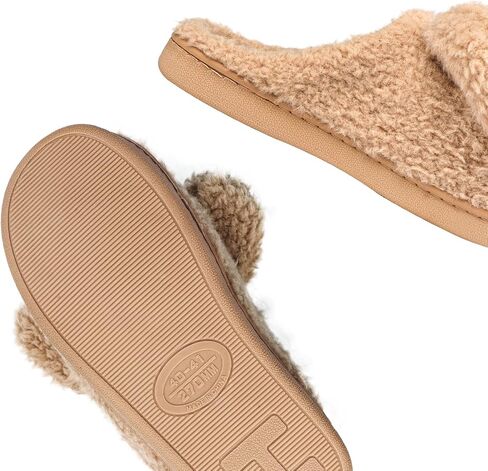 Womens Cute Reindeer Antlers House Slippers Funny Christmas Deer Horn Ear Indoor Home Shoes Plush Fuzzy Warm Bedroom Slippers in Kuwait