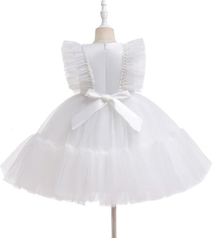 Weileenice Flower Girl Dress Ruffle Tulle Beads Toddler Wedding Pageant Ceremony Birthday Party Evening Tutu Dresses in Saudi Arabia
