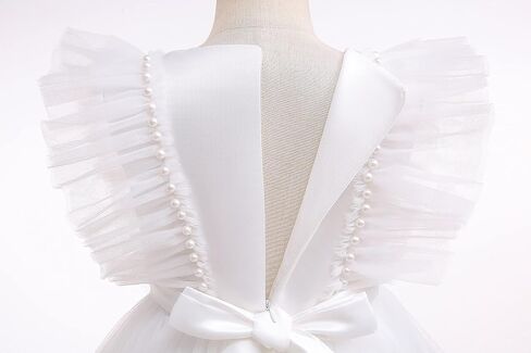 Weileenice Flower Girl Dress Ruffle Tulle Beads Toddler Wedding Pageant Ceremony Birthday Party Evening Tutu Dresses in Saudi Arabia