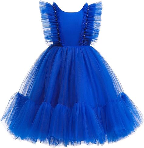 Weileenice Flower Girl Dress Ruffle Tulle Beads Toddler Wedding Pageant Ceremony Birthday Party Evening Tutu Dresses in Saudi Arabia