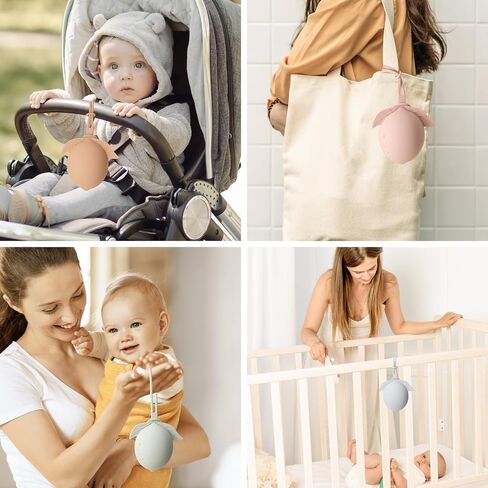 Silicone Pacifier Holder Case Binky Holder Silicone Baby Silicone Pacifier Case for Boys Girls Portable Silicone Pacifier Storage Case Silicone Pacifier Pouch for Newborns 3 Pack-Ivory+Sage+Baby Blue in Saudi Arabia