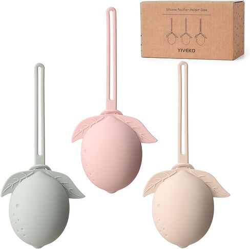 Silicone Pacifier Holder Case Binky Holder Silicone Baby Silicone Pacifier Case for Boys Girls Portable Silicone Pacifier Storage Case Silicone Pacifier Pouch for Newborns 3 Pack-Ivory+Sage+Baby Blue in Saudi Arabia