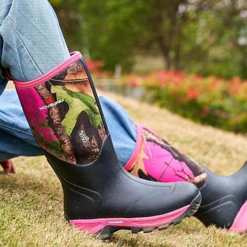 WOVENPAK Hunting Rubber Boots for Women, Waterproof Outdoor Rain Boots, Neoprene Insulated Boots for Gardening, Farming, Size 6-11 in Kuwait