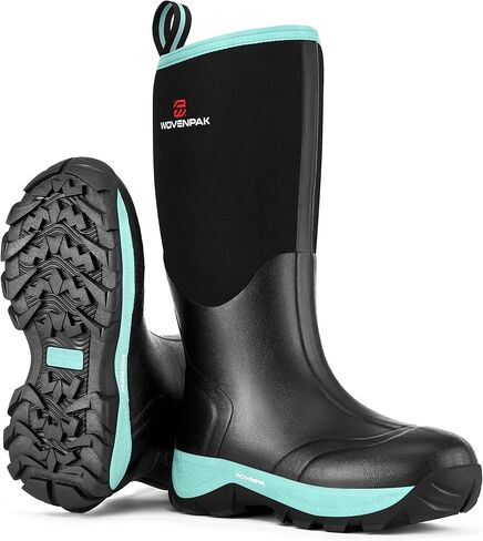 WOVENPAK Hunting Rubber Boots for Women, Waterproof Outdoor Rain Boots, Neoprene Insulated Boots for Gardening, Farming, Size 6-11 in Kuwait