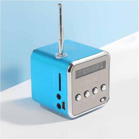Mini Bluetooth Speaker, Etigood Wireless Music Player Portable FM Radio Speakers Digital Stereo PC Mp3 Player Support TF Card/U Disk/Micro SD to Player, 500mAh Battery, Blue in Saudi Arabia