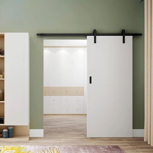 YSSOA 6ft, Fit 40" Wide Door Panel (I Shape Hanger) Sliding Barn Roller Hardware Kit,Smoothly and Quietly, Easy to Install, 6 ft, Black in Saudi Arabia