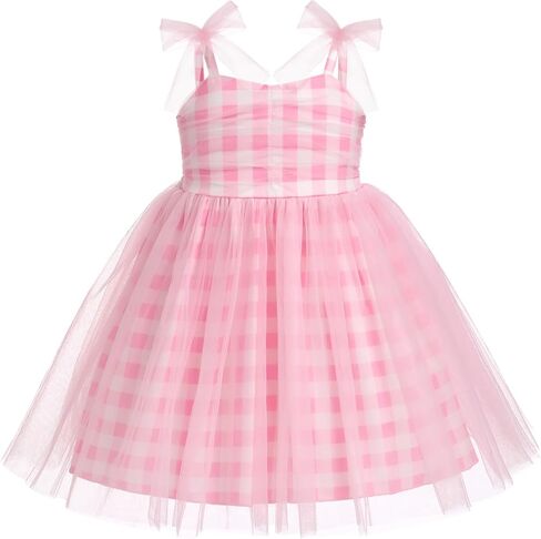 ODASDO Baby Girls Birthday Party Dress Toddler Kids Bowknot Spaghetti Straps Tulle Tutu Princess Dress Pageant Holiday in Kuwait