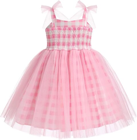 ODASDO Baby Girls Birthday Party Dress Toddler Kids Bowknot Spaghetti Straps Tulle Tutu Princess Dress Pageant Holiday in Kuwait