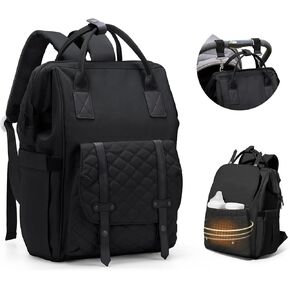 Diaper Bag Baby Travle Essentials Backpack for Dad Boy Girls Mom,Large Capacity Waterproof Tote Newborn Essentials Diper Bag Backpack with Changing Pad, Stroller Straps and USB Charging Port,DarkGrey