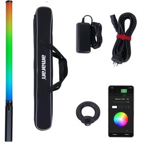 Aputure amaran Tube Light amaran T2c RGBWW LED Video Light Stick Light, CRI≥95 TLCI ≥98,2500K-7500K /Rechargeable Battery/APP Control for Photography