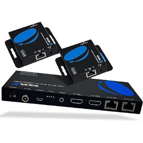 OREI 1x2 HDMI Extender Splitter Over Single Cable CAT6/7 1080P With IR Remote EDID Management - Up to 132 Ft - Loop Out - Low Latency