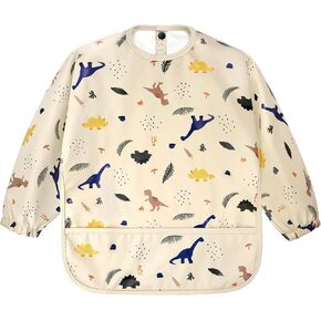 Accmor Long Sleeve Baby Bib, Full Sleeve Bib, Baby Toddler Waterproof Sleeved Bibs Smock, Machine Washable