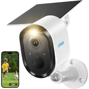 litokam Security Cameras Wireless Outdoor, 2K Solar Battery Powered WiFi Surveillance Indoor Cameras for Home Security AI Motion Detection, Color Night Vision, Spotlight & Siren, Waterproof, Cloud/SD