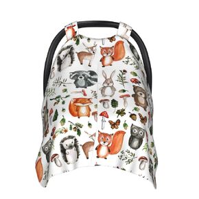 KiuLoam Woodland Animals Baby Car Seat Canopy, Nursing Cover for Mom Breastfeeding Scarf, Infant Car Seat Cover/Multiuse Baby Stroller Covers for Babies Boys Girls