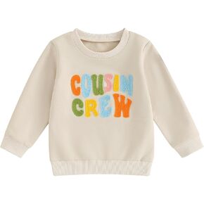 Ayalinggo Toddler Baby Boys Girls Cousin Crew Outfit Crewneck Sweatshirt Oversized Family Matching Clothes