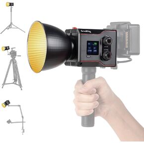 SmallRig RC 60B COB Video Light with Built-in 3400mAh Battery & Type-C PD Fast Charging, Handheld Bicolor LED Video Light for Shooting on The Move, Continuous Output Light with 9 Light Effects - 4376