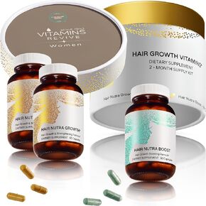 VITAMINS REVIVE Hair Supplement Hair Growth Vitamins for Women - USA Clinically Tested - Hair Loss Products for Thinning & Thickening - Female Hair Regrowth Treatment (1 Month Supply)