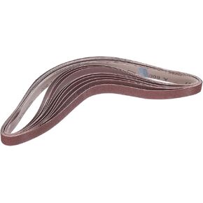 HARFINGTON 1 Set (1 Each of 60/80/100/120/150/180/240/320/400/600 Assorted Grits) Aluminum Oxide Sanding Belts 1" x 42" Ring Abrasive Belts Metal Polished Sandpaper for Belt and Disc Sander