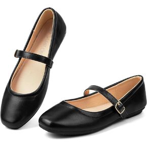 Mary Jane Flats Shoes, Ballet Flats Shoes for Women, Square Toe Ankle Strap Flats, Soft Comfortable PU Flat Shoes, Women Flats Dress Shoes