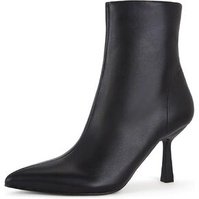 Women's Pointed Toe Ankle Boots with Stiletto Heels and Side Zipper