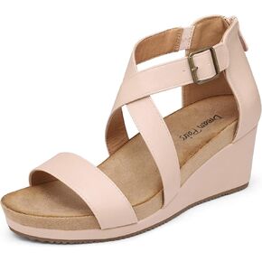 DREAM PAIRS Women's Open Toe Buckle Ankle Strap Summer Platform Wedge Sandals