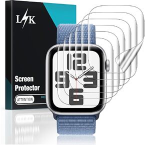 LK 6 Pack Screen Protector Compatible with Apple Watch Series 6 5 4 SE 44mm Series 7 45 mm Flexible TPU HD Clear Film Bubble-Free (UF-010)