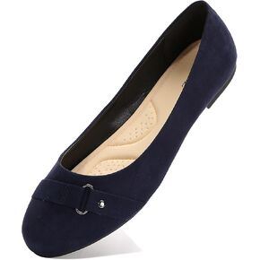 Women's Ballet Flats Shoes, Round Toe Comfort Light Weight Slip-On Dress Shoes