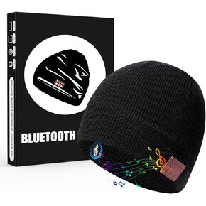 5.2 Bluetooth Beanie for Men & Women, Winter Knit Music Hat with Cordless Headphones, 24 Hour Play time, Built-in Microphone and HD Stereo Speakers, Unique Christmas Tech Gifts for Outdoor Homes