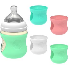 4 Pack Silicone Sleeves for Philips Avent Glass Baby Bottle 8 oz, Babies Bottles Covers, Shatter Proof, Food Grade, BPA Free