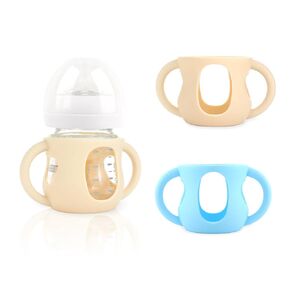 4-Pack Silicone Sleeves for Philips Avent Glass Bottles, BPA-Free Drop-Resistant Baby Bottle Sleeves with Handles, Compatible with Philips Avent Natural Glass Baby Bottles (4 oz)