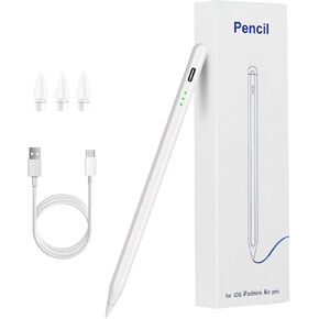 Stylus Pen for iPad, Fast Charging Apple iPad Pencil with Palm Rejection, Tilt Sensitivity, Magnetic, Work for 2018- Later iPad Pro 11", iPad Pro 12.9", iPad Air 3/4/5, iPad Mini 5/6, iPad 6/7/8/9/10