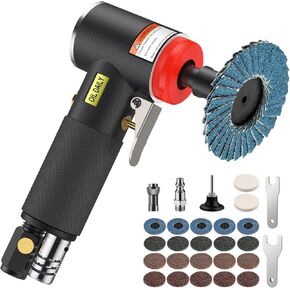 EYPINS Air Die Grinder Kit, Right Angle 90 Degree & Striaght Angle Grinder with 10 PCs Tungsten Steel Rotary File, Lightweight for Grinding, Cutting, Polishing and Deburring, etc