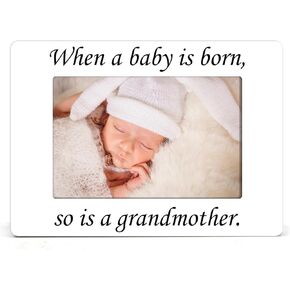 New Grandma Gifts, Baby Memories Picture Frame, When A Baby Is Born, So Is A Grandmother Picture Frame, Baby Announcement Gifts for Grandmother-XK44