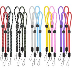 Hukado Hand Wrist Strap Lanyard, 10 Pack 9.5 inch Adjustable Nylon Wristlet Straps Keychain String for Cell Phone Case Holder, AirPods Pro 2 2022, Camera, Key, GoPro, USB Drive, Ski Glove (Black)