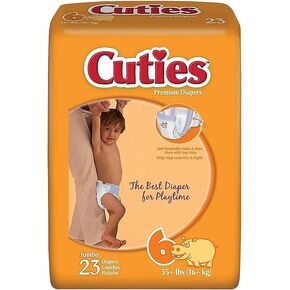 Cuties 72926 Cuties Premium Jumbo Diapers Size 6 92/PK (CR6001)