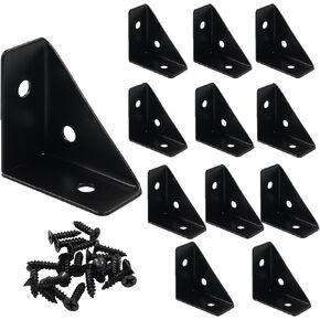 4 Pcs Triangle Shelf Bracket 35mm x 35mm Angle Corner Brackets Cold Rolled Steel 90 Degree Corner Braces for Table Bed Cabinet Wood, Black in Kuwait