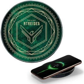 شاحن Star Trek اللاسلكي مع بطارية احتياطية مدمجة للشحن السلكي واللاسلكي عبر USB. شاحن هاتف محمول مع شعار مضاء بالزجاج الملون. هدايا ستار تريك والمقتنيات والأدوات