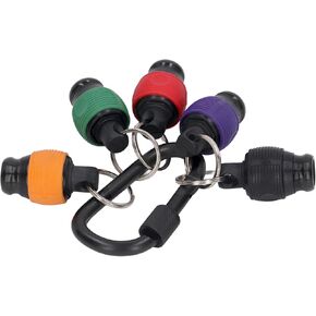5PCS Bit Holder for Outdoor, Drill Bit Holder 1/4in Socket Hex Shank Aluminum Alloy Keychain Tool with Black Carabiner Bit Holder Key Chain for Men Tools Home Improvement