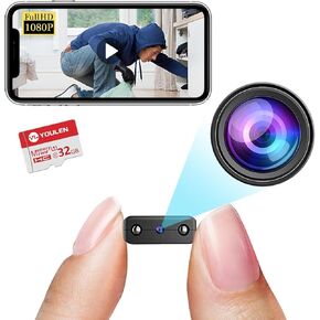 【Free 32G】 Smallest Wireless Camera,HD1080P WiFi Security Camera,Baby Monitor,Mini Camera,Nanny Cam with Night Vision,Motion Detection,Cloud Storage Remote Viewing for Security withiOS Android APP