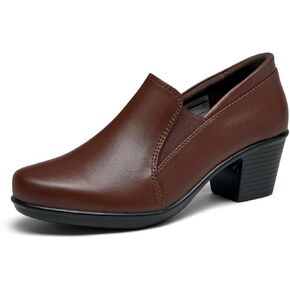 Women's Dress Shoes 2024 - Low, Comfortable Heeled Loafers with Chunky Block for Work, Casual and Office Business. Slip-on Pumps