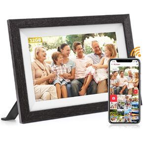 Frameo 32GB Digital Picture Frame 10.1 inch Smart WiFi Digital Photo Frames 1280x800 IPS HD Touch Screen Auto-Rotate Share Pictures Videos from Phone Via Frameo App Gifts for Mon Father Women