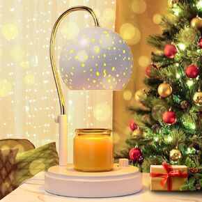 مصباح تدفئة الشموع مع مؤقت، سخان شموع قابل للتعتيم بدون خطوات، سخان شموع كهربائي بارتفاع قابل للتعديل، سخان شمع للشمع المعطر مع مصباحين، للمهرجانات وديكور المنزل (أسود صغير) in Kuwait