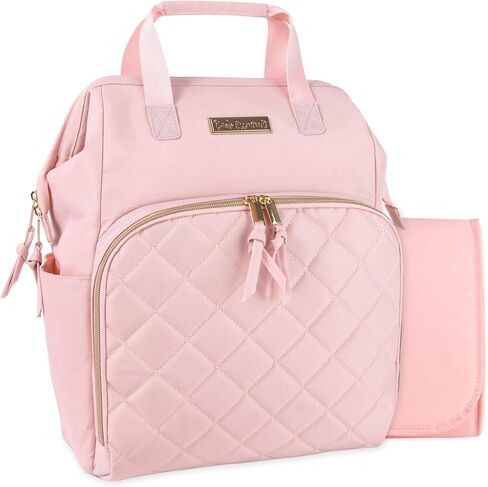 Baby Essentials Super Cooler Main Frame Diaper Backpack with Changing Pad, Stroller Straps, Insulated Bottle Compartment (Mauve Pink) in Saudi Arabia