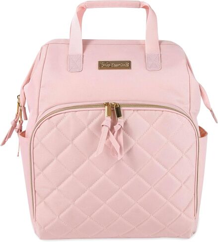 Baby Essentials Super Cooler Main Frame Diaper Backpack with Changing Pad, Stroller Straps, Insulated Bottle Compartment (Mauve Pink) in Saudi Arabia